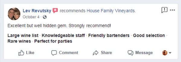 House Family Vineyards Blog What Patrons Are Saying About Us Online